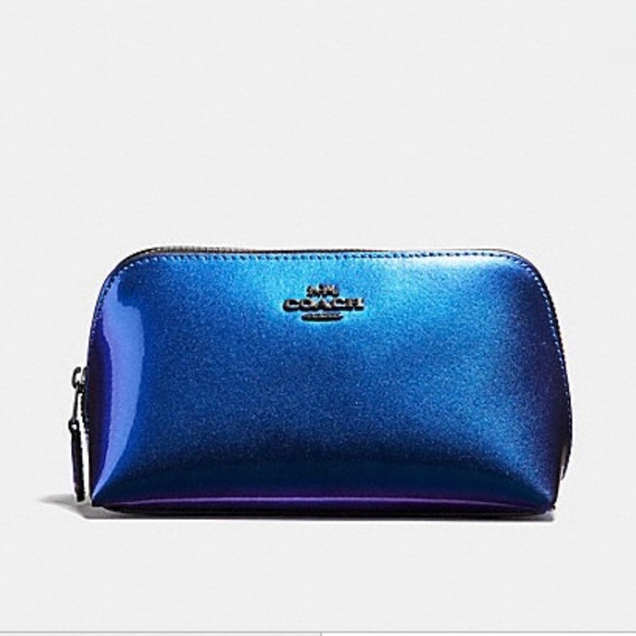 Coach Bags Coach Hologram Leather Cosmetic Case 7 Blue Oil Slick